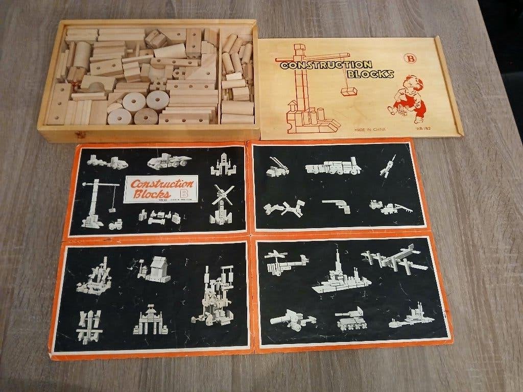 Vintage houten bouw set (De volksrepubliek China) WB 192, Ophalen of Verzenden