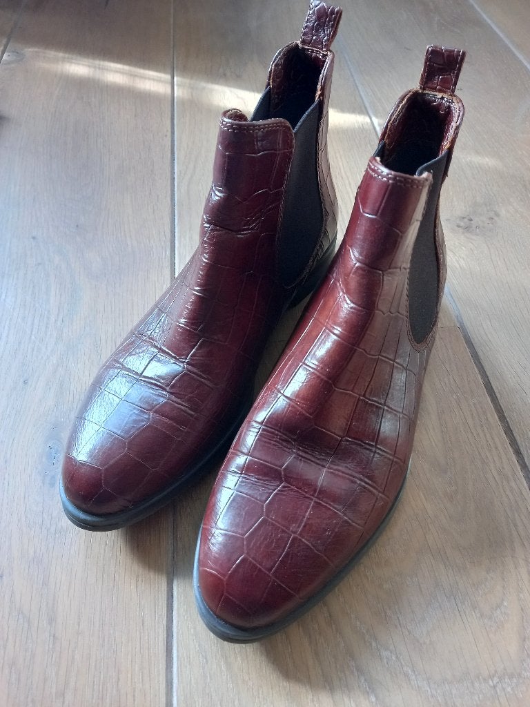 Enkellaarsjes Linea Zeta, cognac kleur, mt 36, Bruin, Lage of Enkellaarzen, Ophalen of Verzenden, Zo goed als nieuw