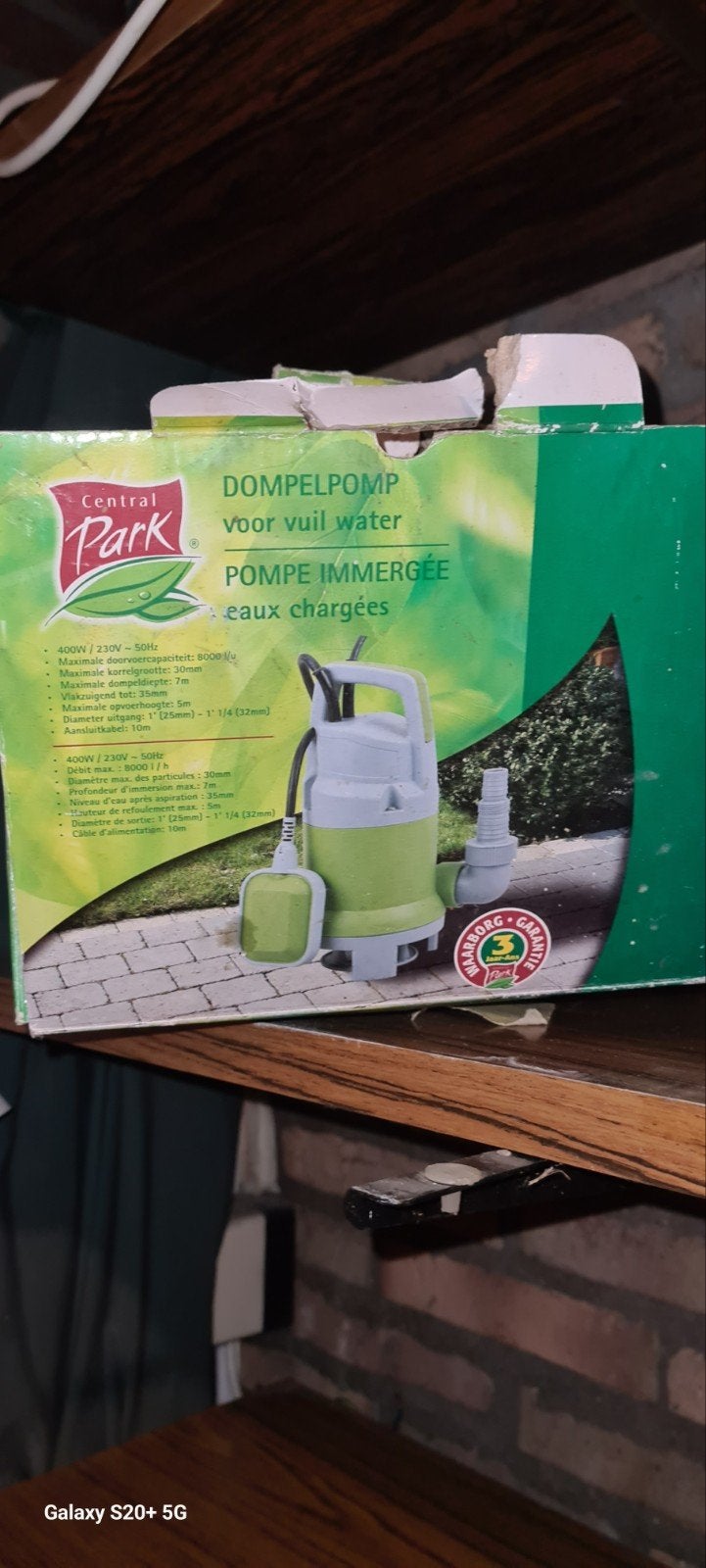 Central Park Dompelpomp voor vuil water - 400W, Ophalen of Verzenden, Gebruikt, Elektrisch, Dompelpomp
