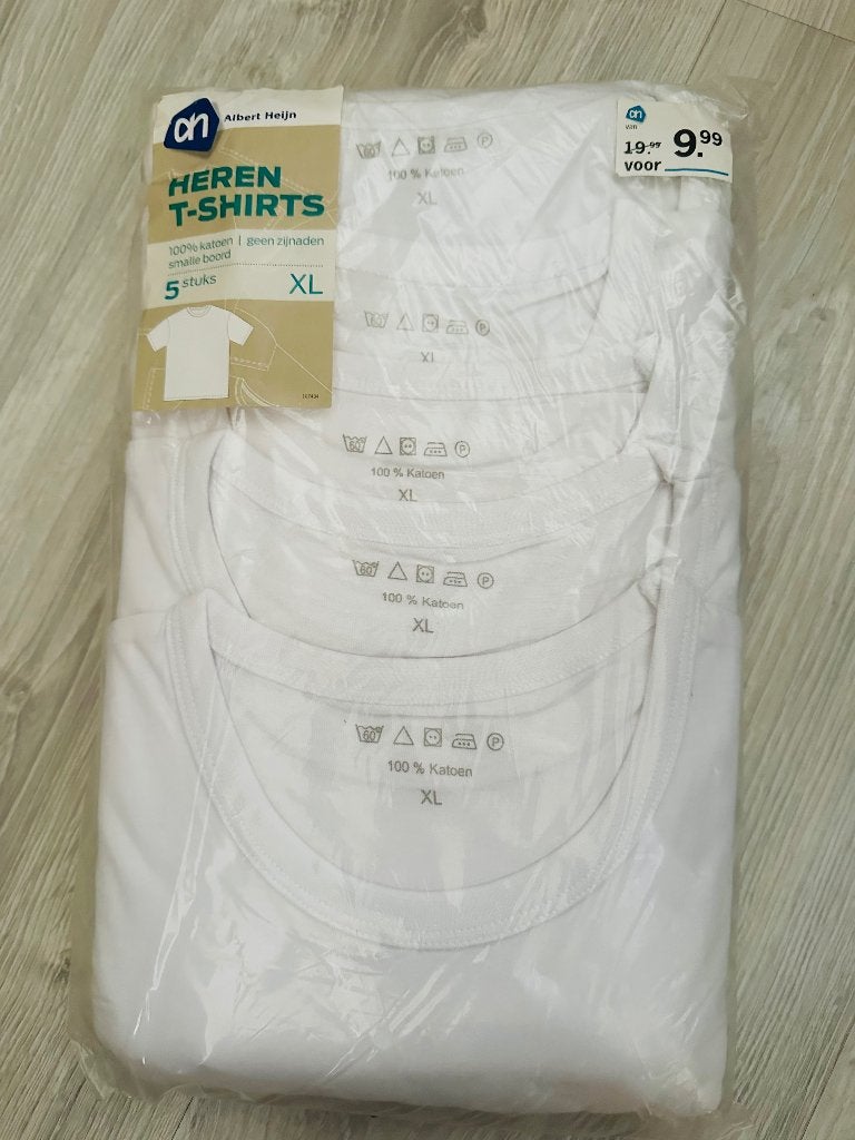 Nieuwe heren t-shirts, Kleding | Heren, Ophalen, Albert heijn, Wit, Maat 56/58 (XL)