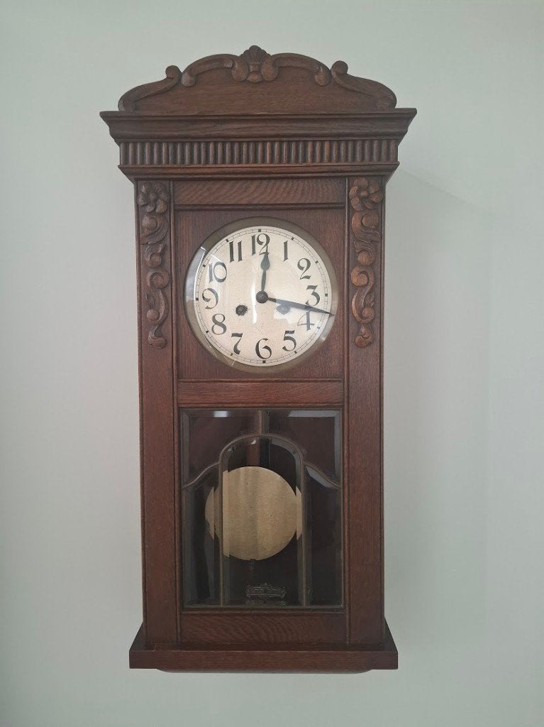 Antieke Gustave Becker wandklok - Prachtig uurwerk, Antiek en Kunst, Ophalen