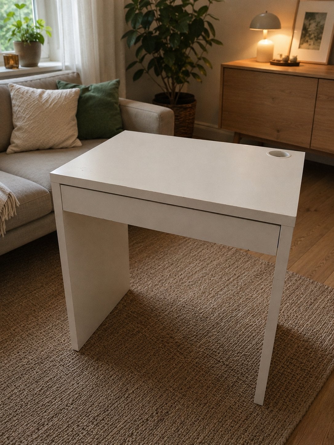 IKEA MICKE Bureau wit 73x50 cm, Met lades, Spaanplaat of MDF, Ophalen of Verzenden, IKEA