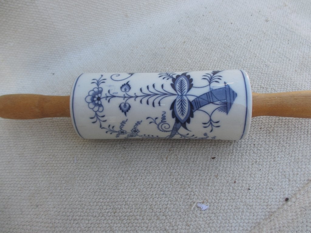 Meissen porselein deegroller/ Franse glazen deegroller, Antiek en Kunst, Ophalen of Verzenden