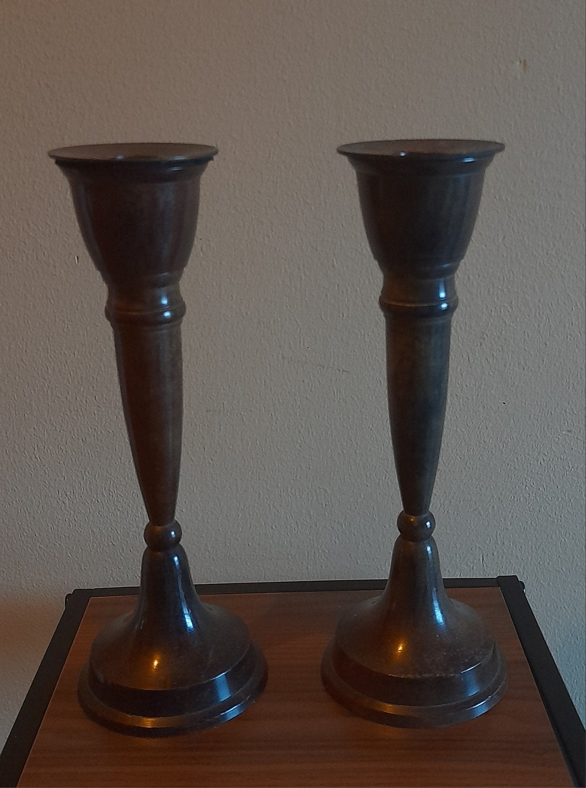 Engelse antieke kandelaars, Ophalen of Verzenden, Koper of Brons