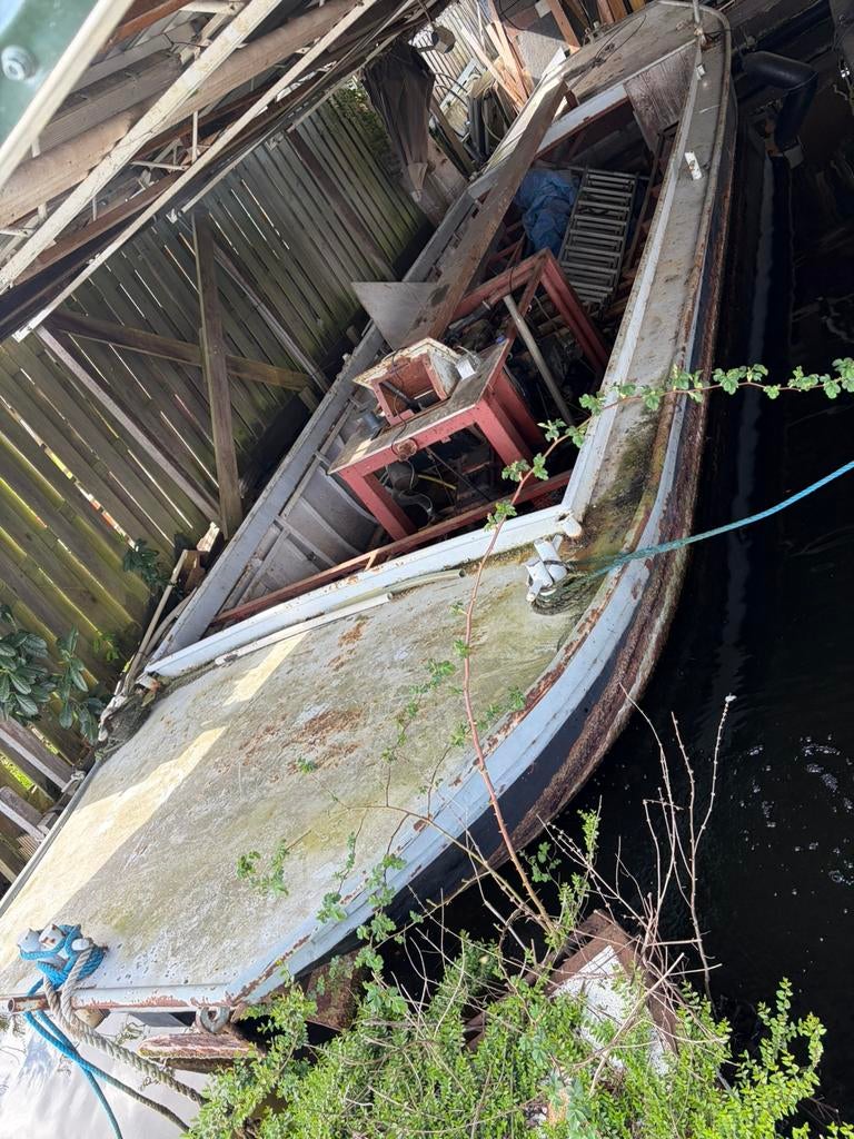 Stalen vlet 10 meter  met een diesel  motor, Ophalen, Gebruikt