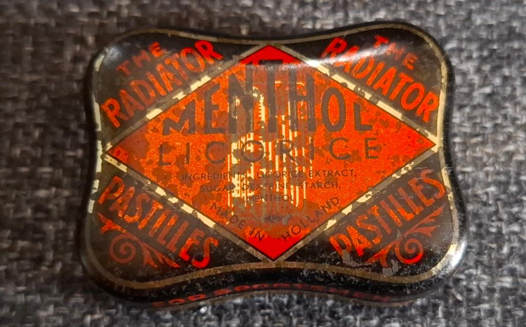 The Radiator' Menthol Pastilles Blikje Jaren '30, Verzamelen, Ophalen of Verzenden, Gebruikt, Overige, Overige merken