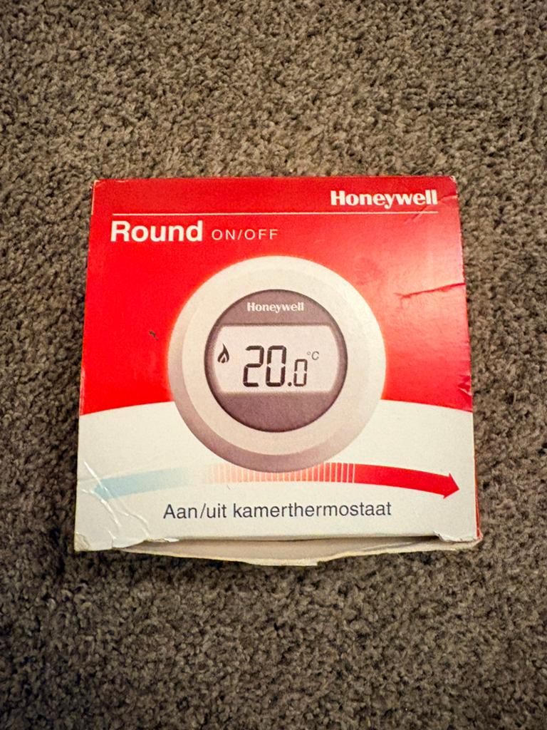 Nieuw ongebruikt Honeywell Round On/Off kamerthermostaat, Ophalen of Verzenden, Nieuw