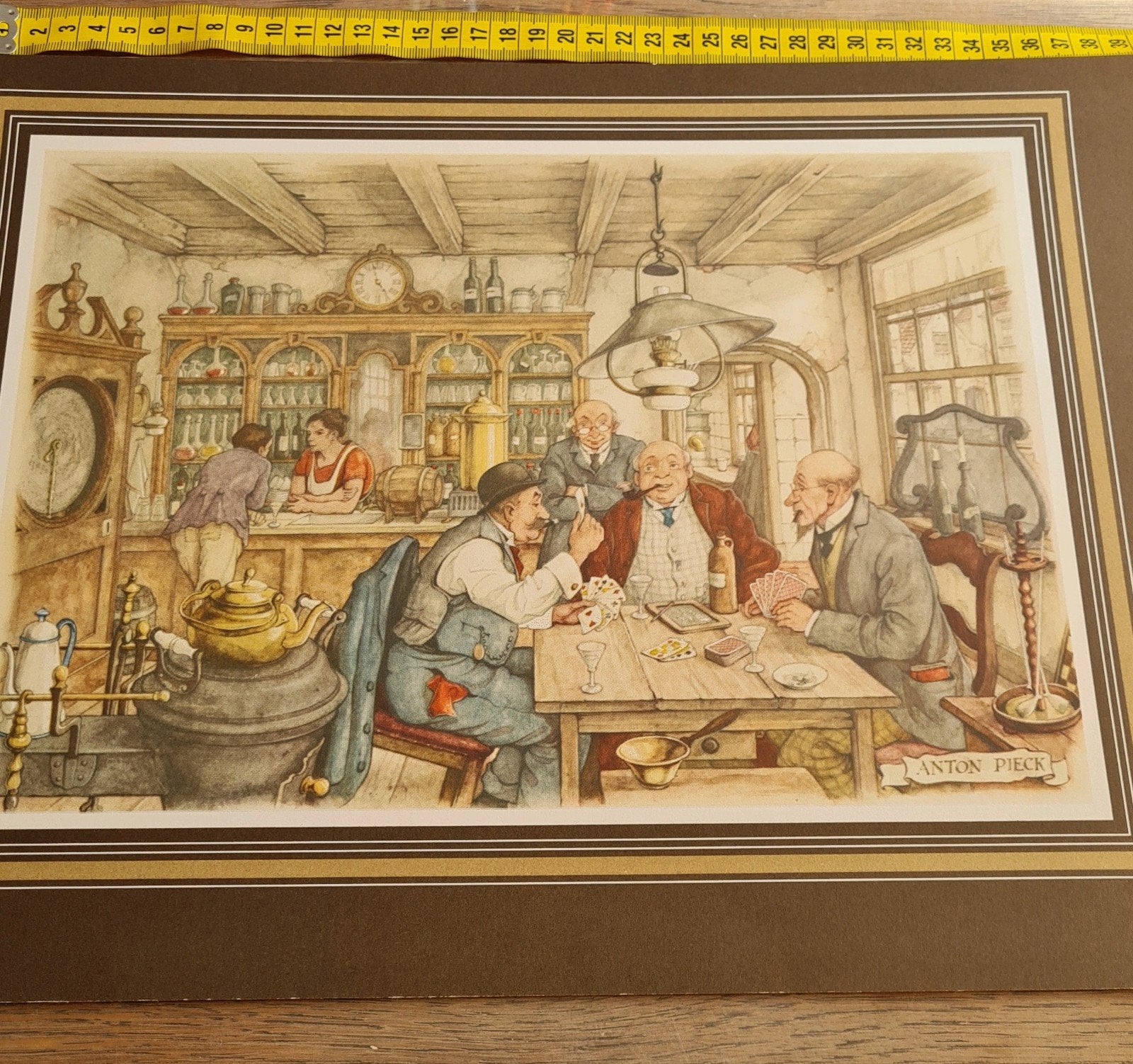 Anton Pieck prent: Gezellige kroegscène, Antiek en Kunst, Ophalen, Dagelijks leven, 1950 - 1999, Overige technieken