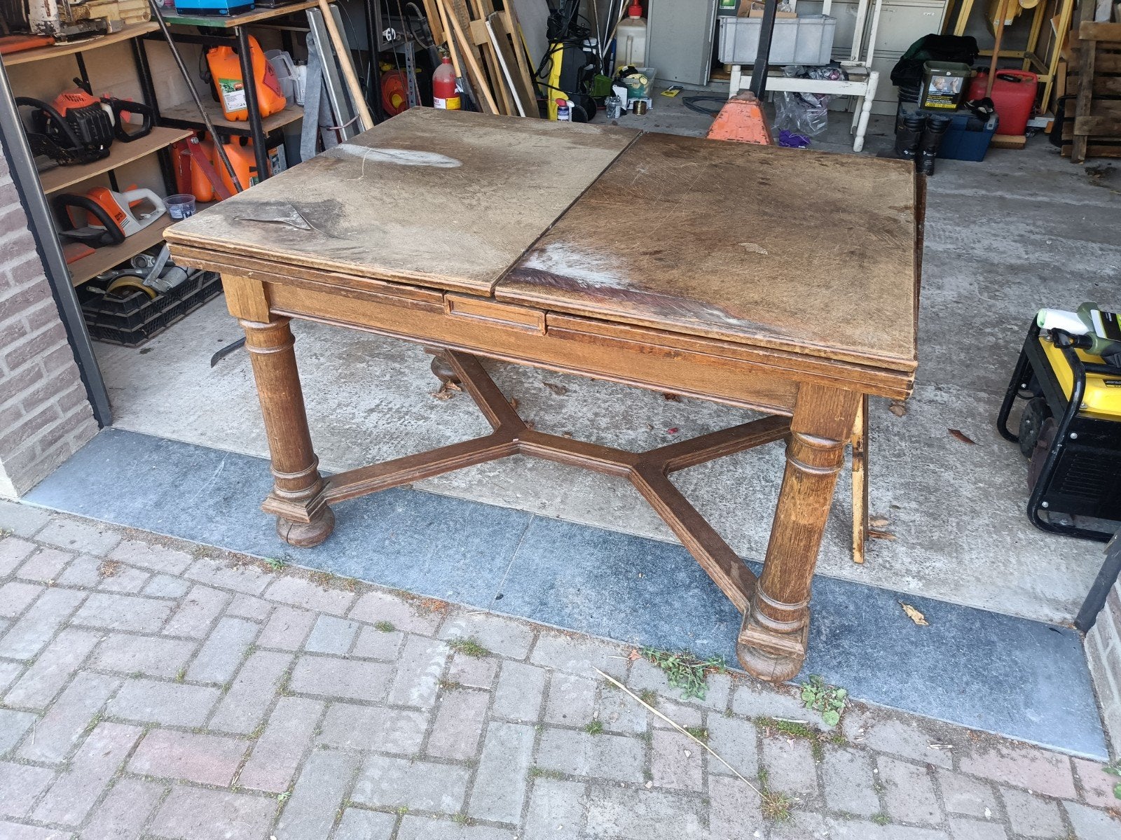 Antieke uitschuifbare eettafel - Opknapper LAATSTE KANS !!, Antiek en Kunst, Ophalen