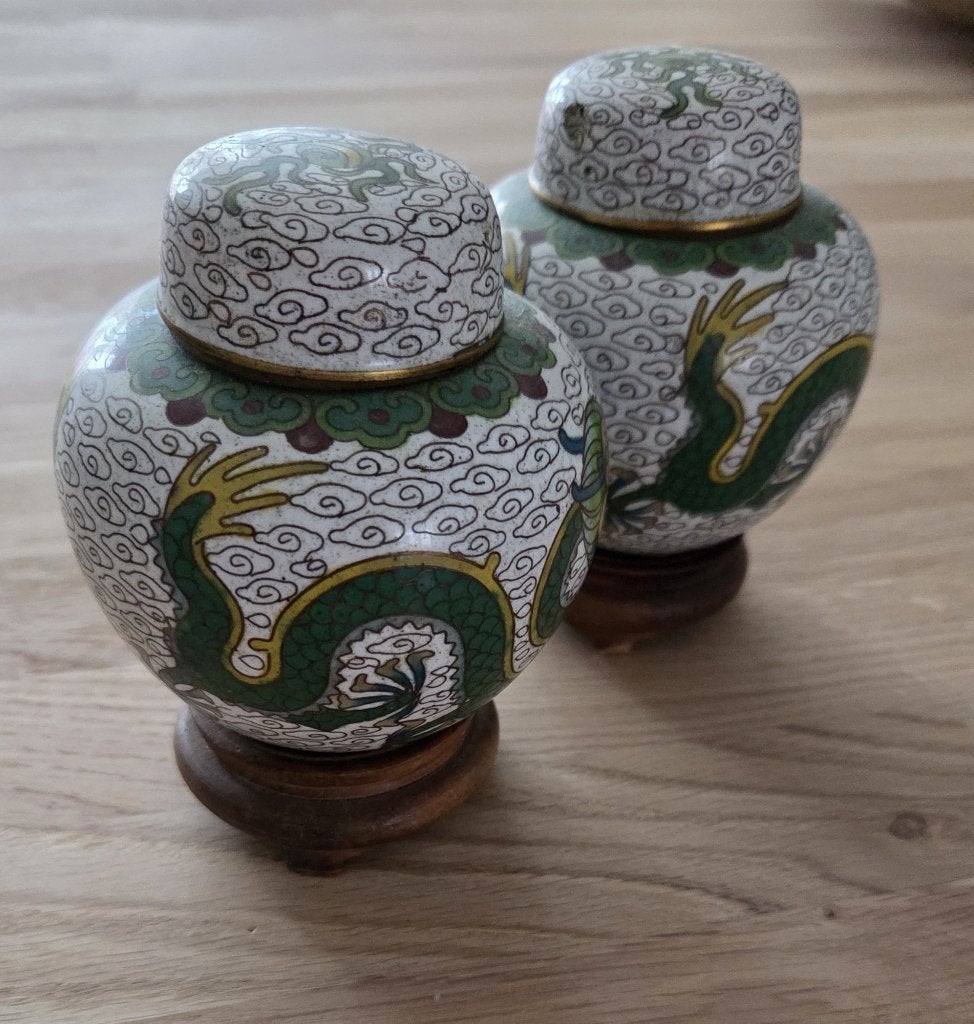 Chinese geëmailleerde gemberpotjes, Antiek en Kunst, Antiek | Emaille, Ophalen of Verzenden