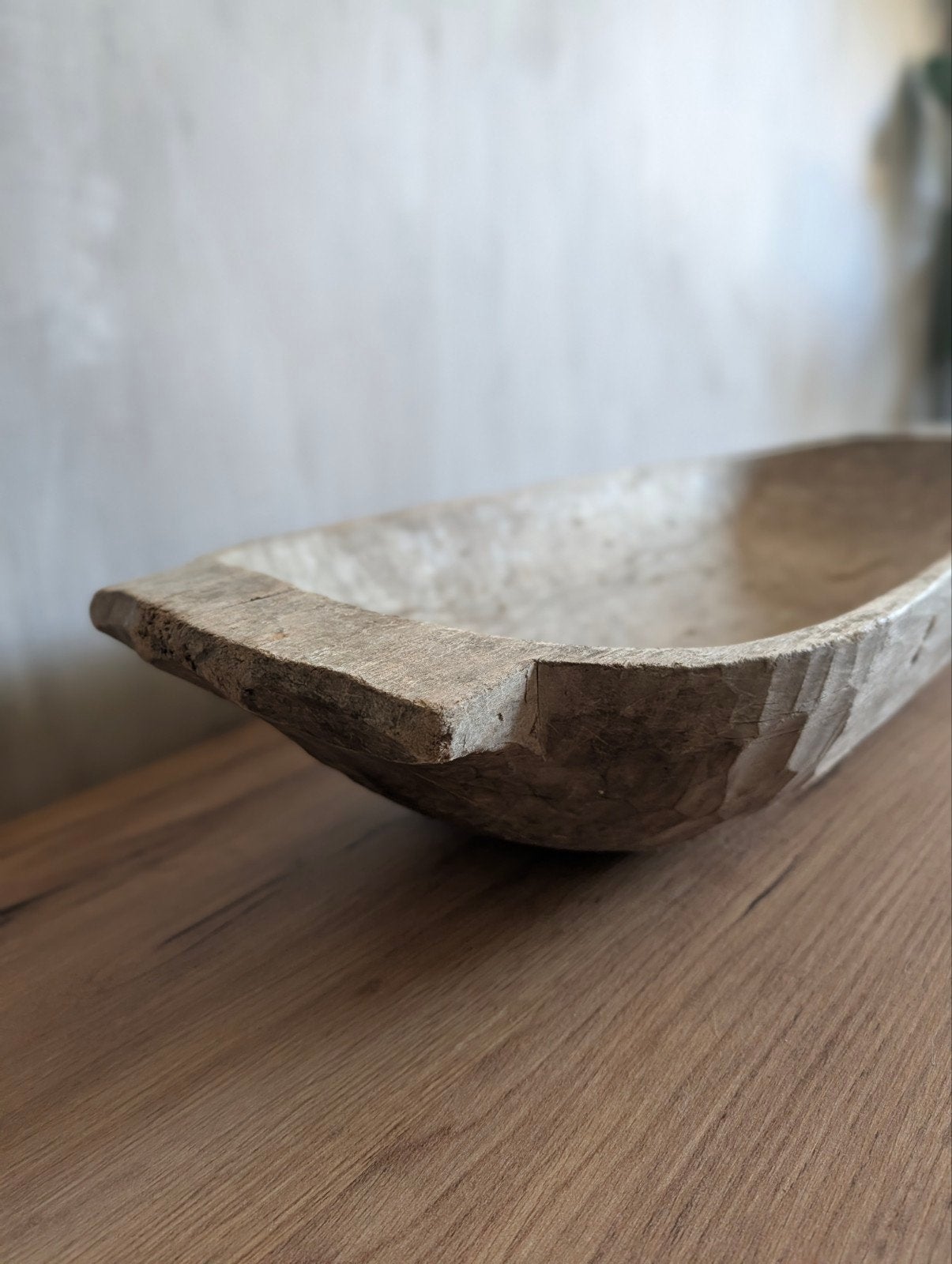 Vintage houten trog - Decoratieve schaal, Antiek en Kunst, Ophalen of Verzenden