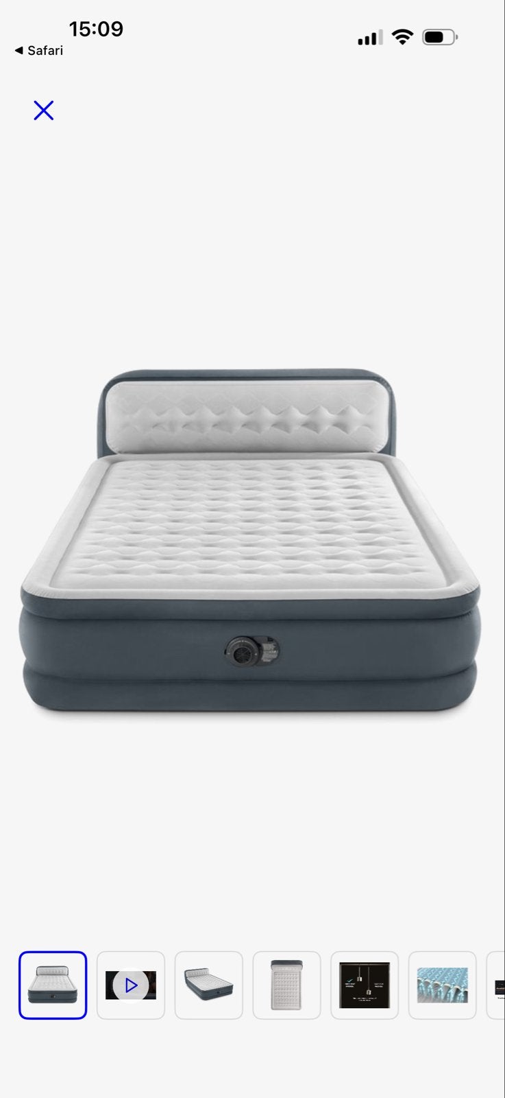 Intex Comfort-Plush Luchtbed met Hoofdeinde - Tweepersoons, Overige materialen, Tweepersoons, Zo goed als nieuw, 200 cm
