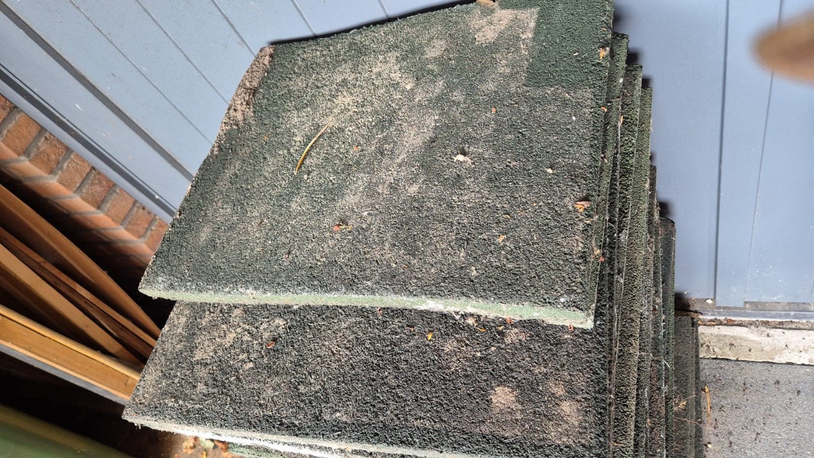 32 rubberen tegels 50x50, Tuin en Terras, Ophalen, Overige materialen