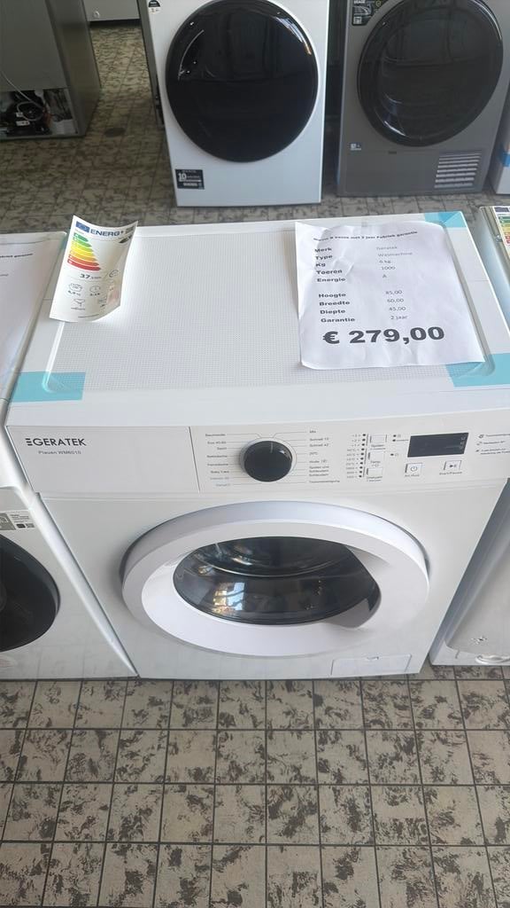 Geratek wasmachine nieuw 6 kg, Ophalen, Geratek, Minder dan 1200 toeren, Minder dan 85 cm
