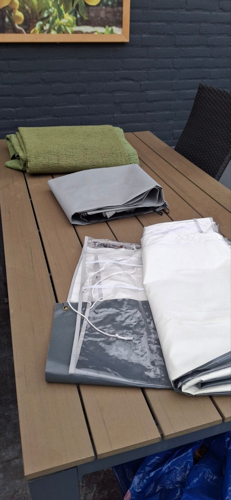 Grondzeil, zijzeil en schaduwdoek set, Tuin en Terras, Schaduwdoeken, Ophalen