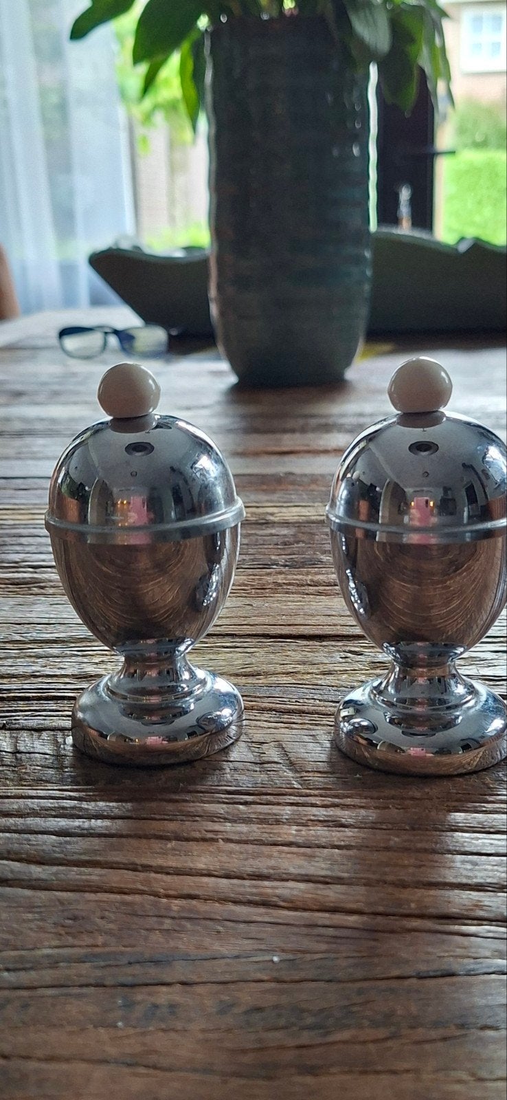 Set van 2 vintage eierdopjes., Ophalen of Verzenden