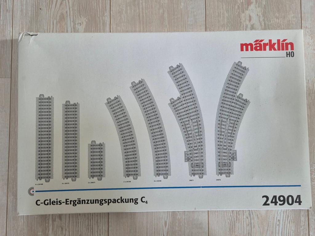 Märklin 24904 C-rail uitbreidingsset C4, Ophalen of Verzenden, Wisselstroom, Rails, Märklin