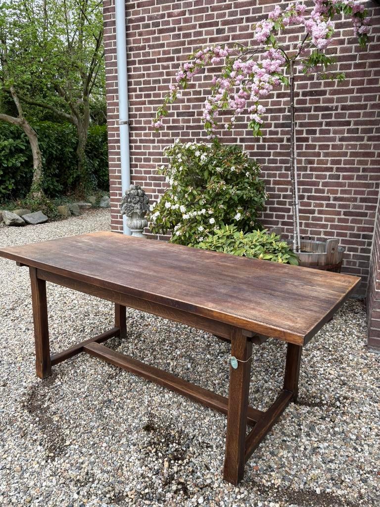 Massief houten eettafel, keuken tafel, demontabel, landelijk, Ophalen