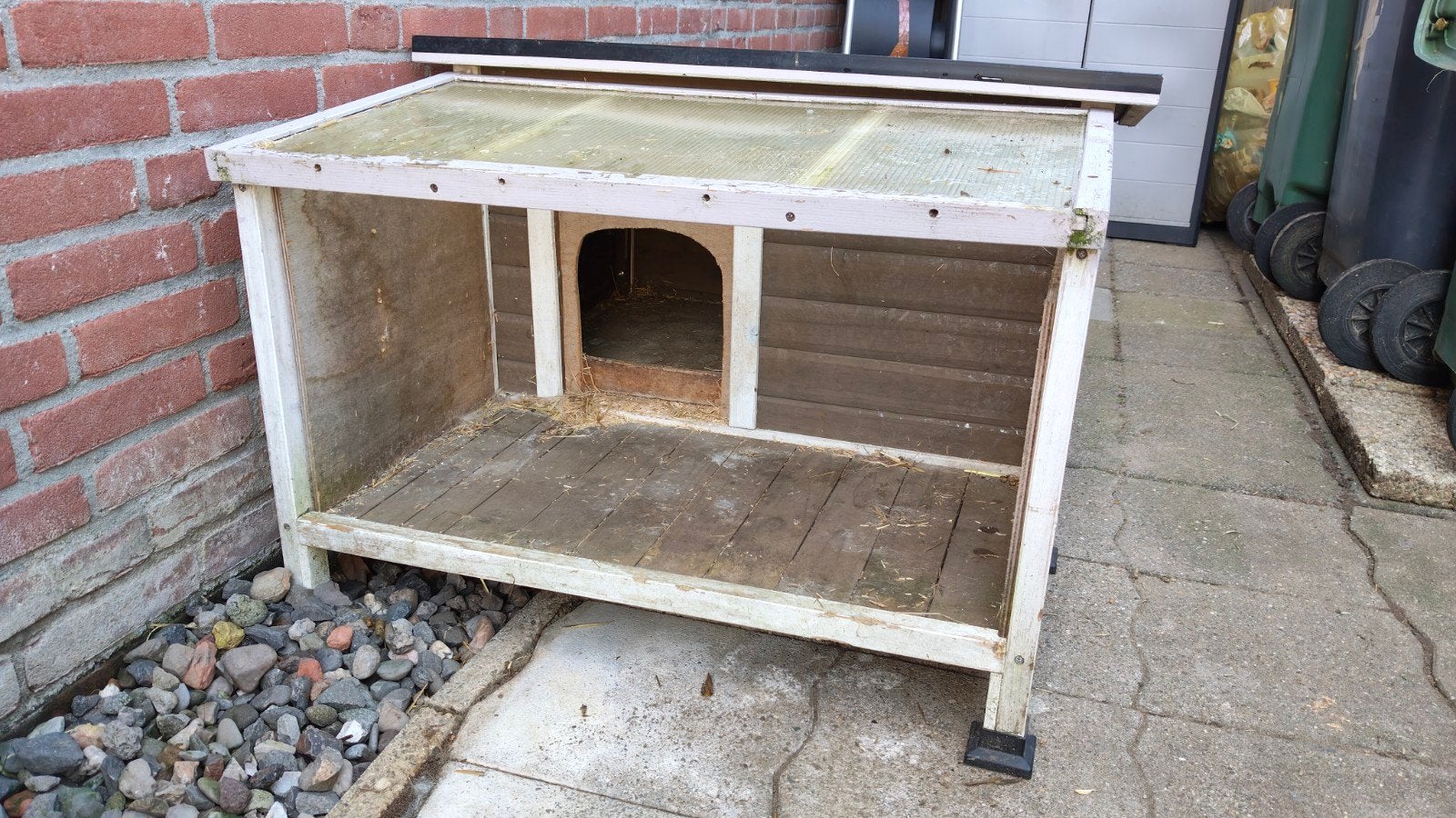 Konijnenhok met Veranda, Ophalen, Gebruikt, 60 tot 90 cm, Cavia