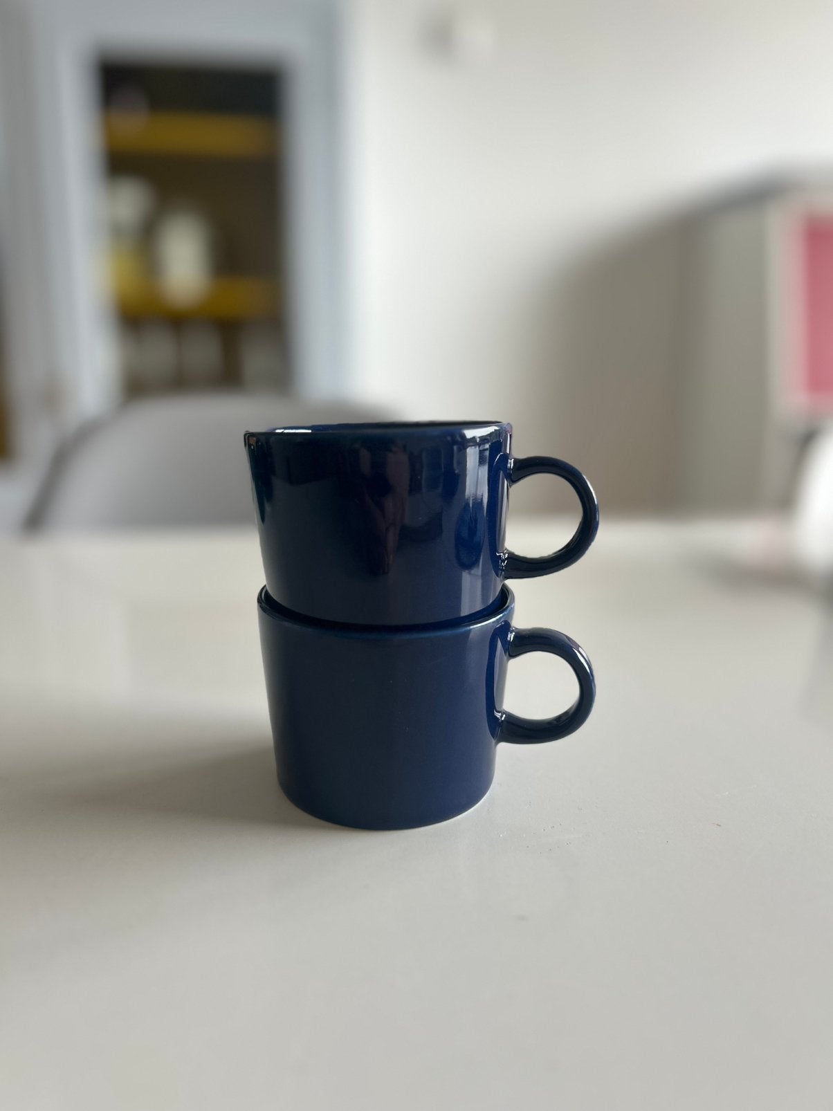 2 blauwe espresso kopjes iittala Teema, Ophalen, Overige merken, Zo goed als nieuw, Overige stijlen