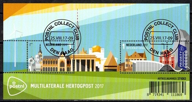 Nederland nr. 3565L Multilateral Hertogpost 2017 gestempeld, Postzegels en Munten, Verzenden, Na 1940, Gestempeld