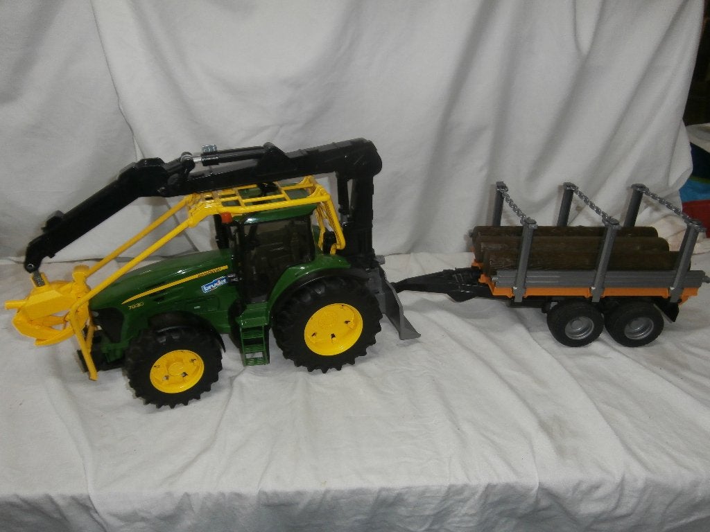 Bruder John Deere 7930 met bomenkraan, schuif en bomenkieper, Ophalen, Gebruikt