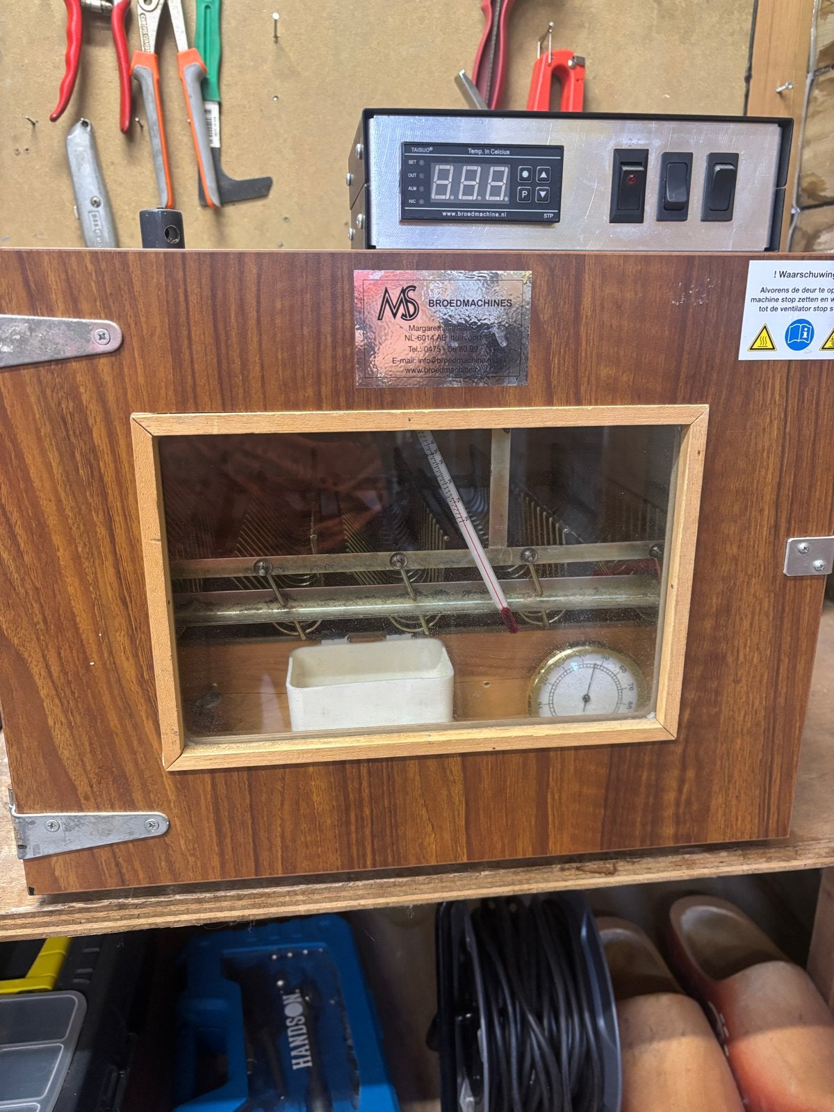 Originele MS 35 Broedmachine – Houten Kast – Digitaal, Dieren en Toebehoren, Pluimvee | Toebehoren, Ophalen, Gebruikt, Broedmachine