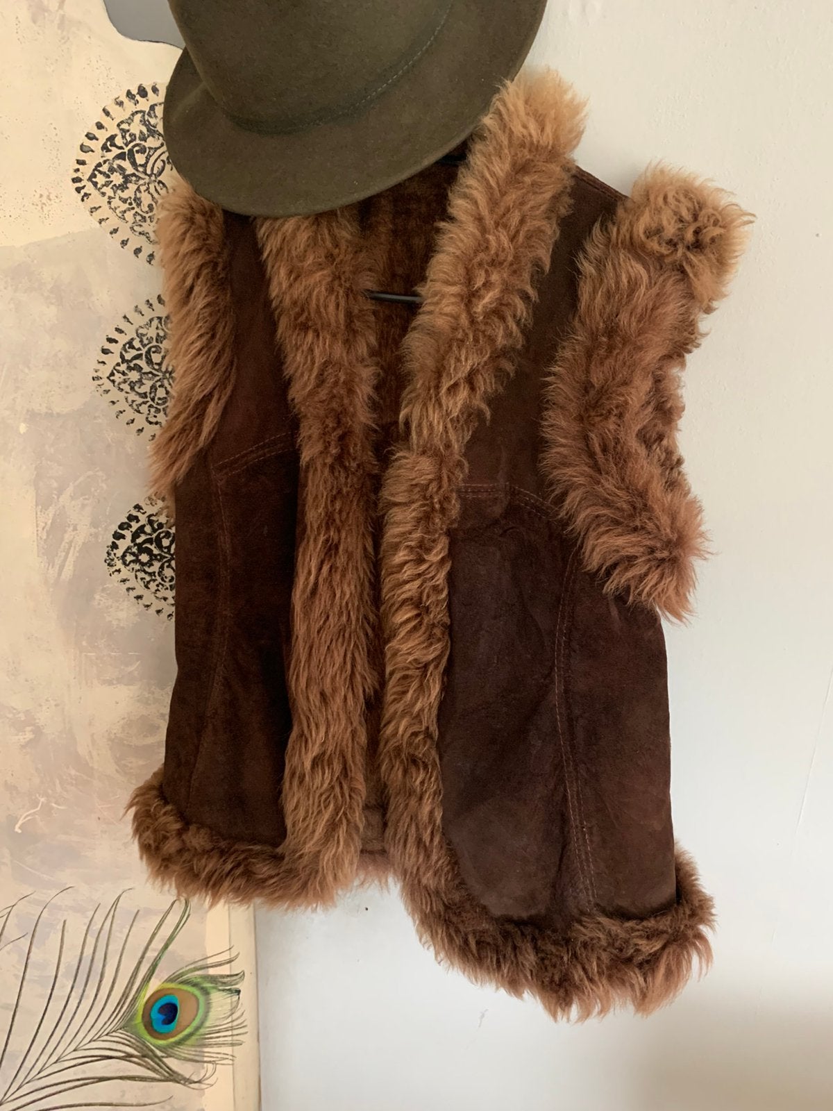 Vintage bodywarmer gilet afghan coat M, Maat 38/40 (M), -, Ophalen of Verzenden, Zo goed als nieuw