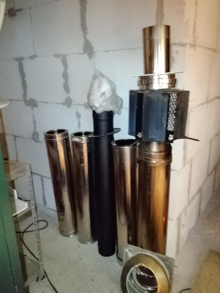 Complete set voor iinstallatie ndoor houtkachel, Ophalen, Minder dan 60 cm, Kachel, 80 cm of meer