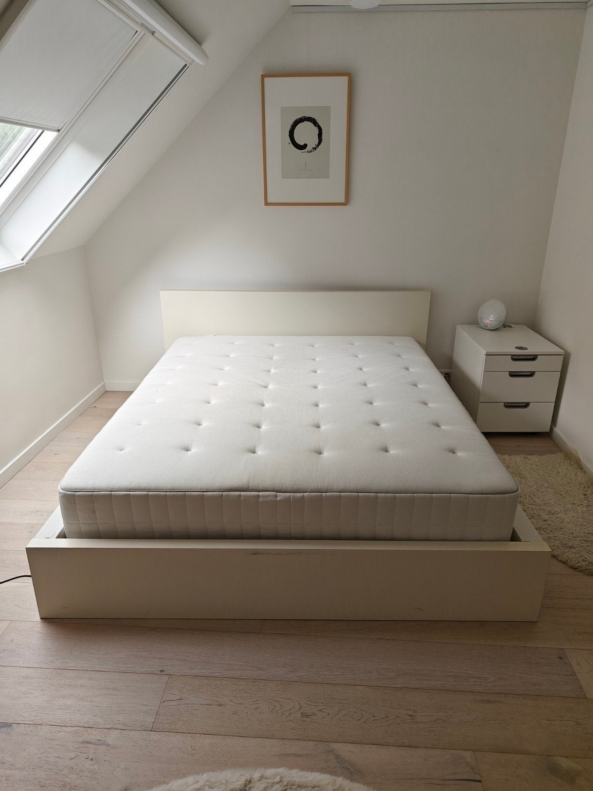 Bedframe 160x200 Ikea MALM wit, Ophalen, Gebruikt, Wit, Tweepersoons
