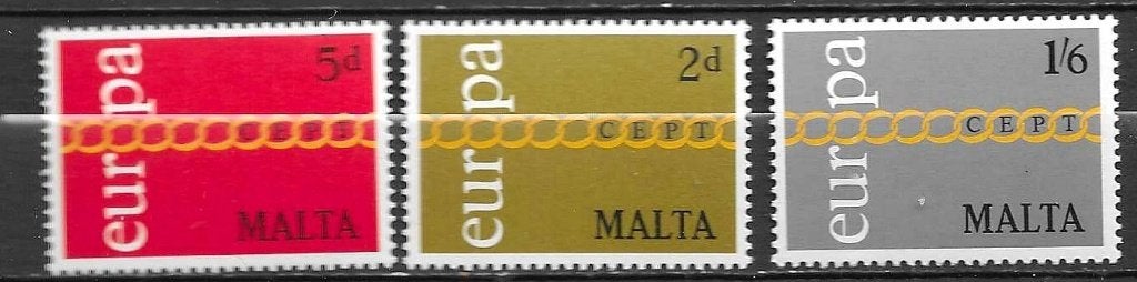 Malta Europa CEPT Postzegels - Set van 3 pf, Ophalen of Verzenden, Malta, Postfris