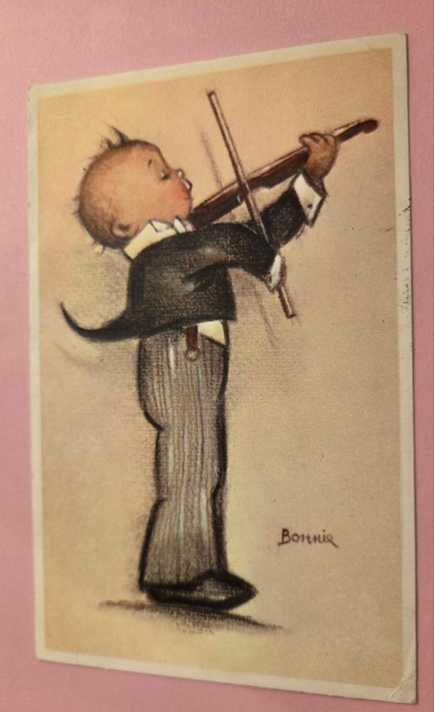 Jongen speelt viool - Bonnie, Verzenden, 1940 tot 1960, Gelopen, Kinderen