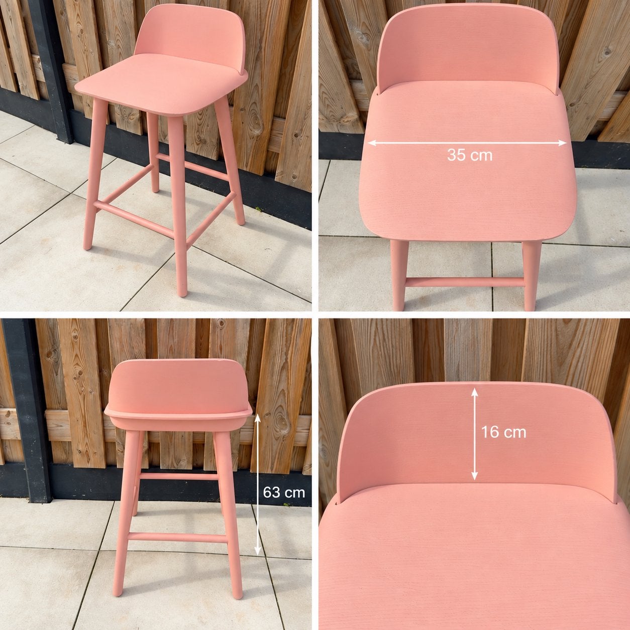 Muuto Nerd Bar Stool roze | design barkruk, 1 kruk, Ophalen of Verzenden, Zo goed als nieuw, 60 tot 90 cm