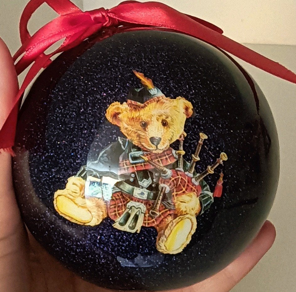 Kerstbal beertje 12 cm, Ophalen of Verzenden, Nieuw