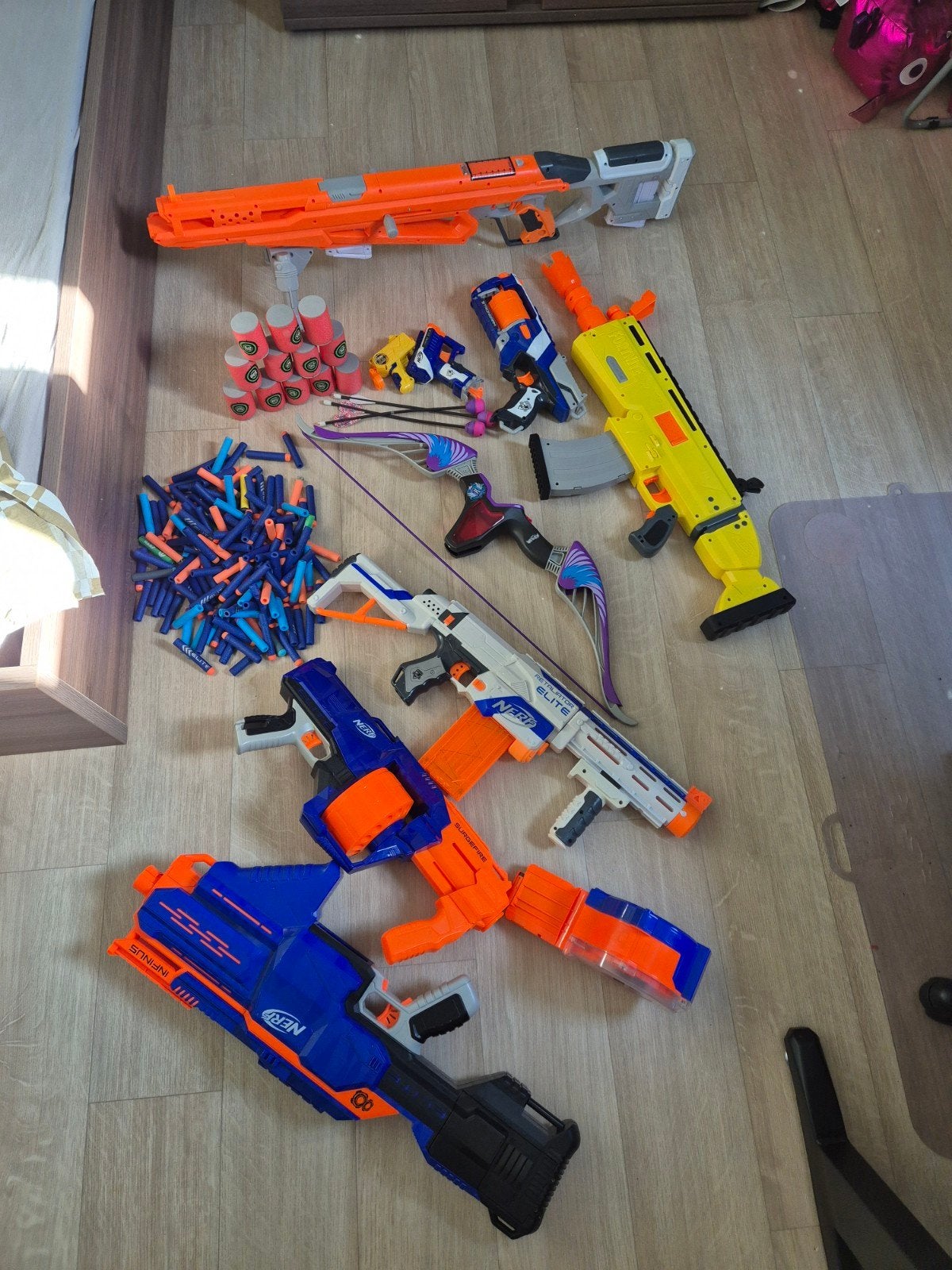 Grote Nerf Blaster Collectie met Accessoires, Ophalen, Gebruikt