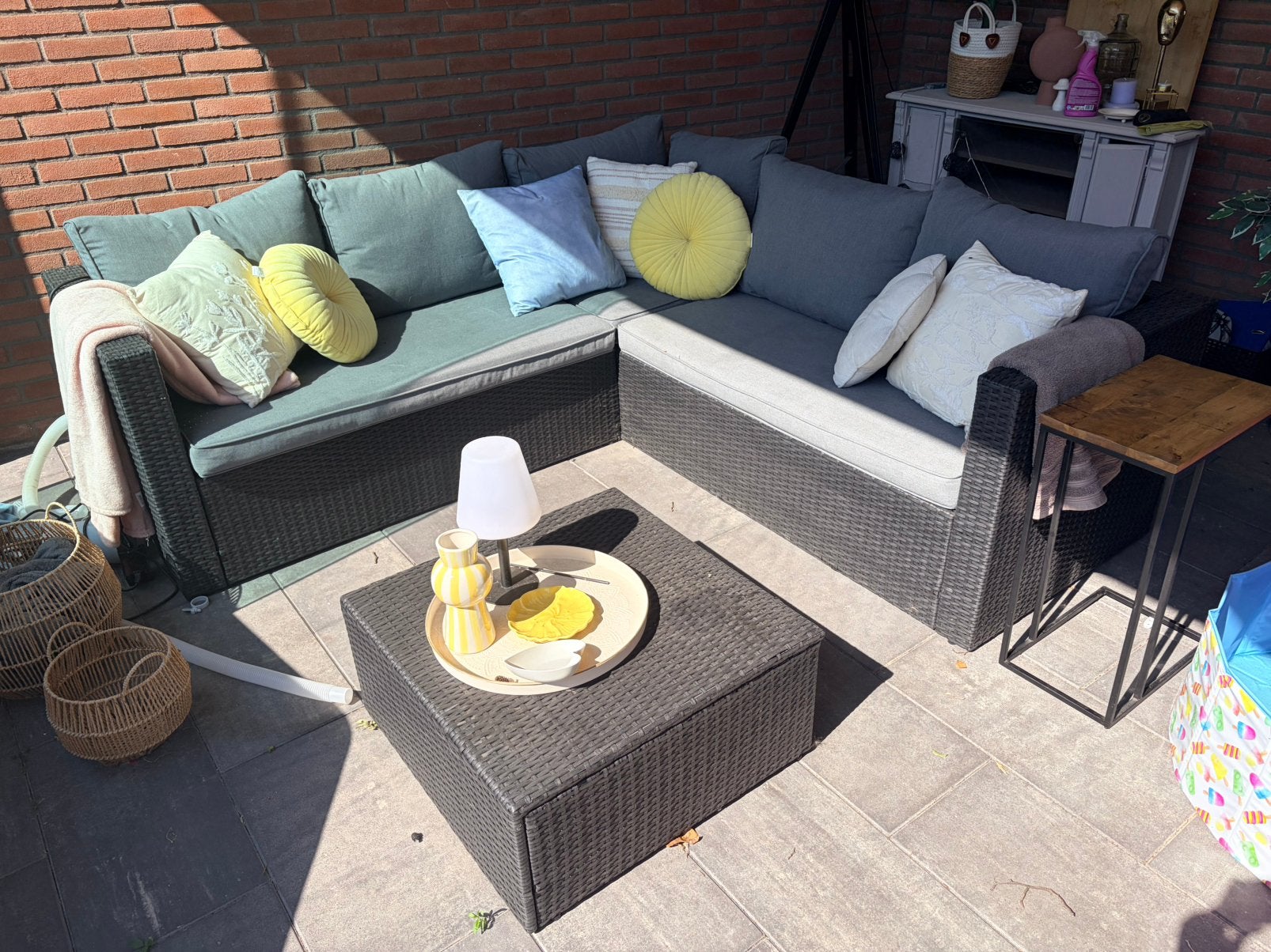 Loungebank en hocker, Tuin en Terras, Ophalen, Zo goed als nieuw, Hocker