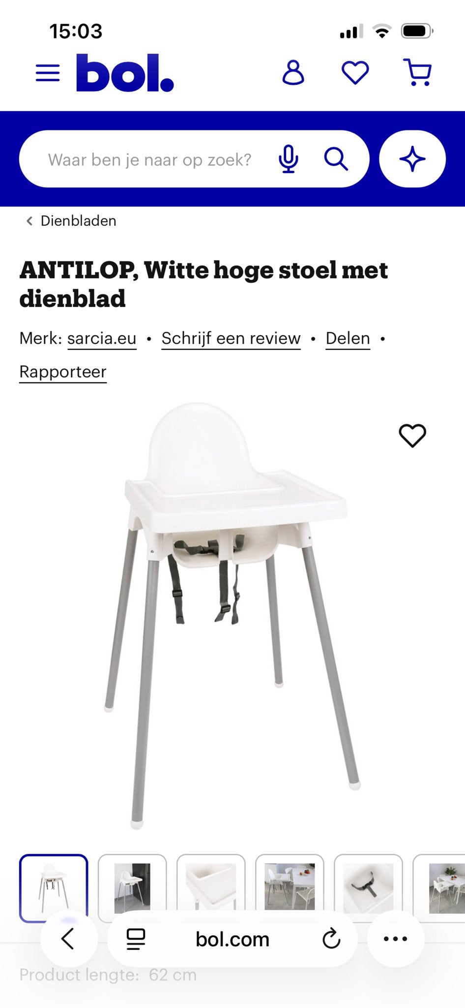IKEA Antilop kinderstoel met dienblad, Ophalen, Gebruikt, Overige typen, Afneembaar eetblad