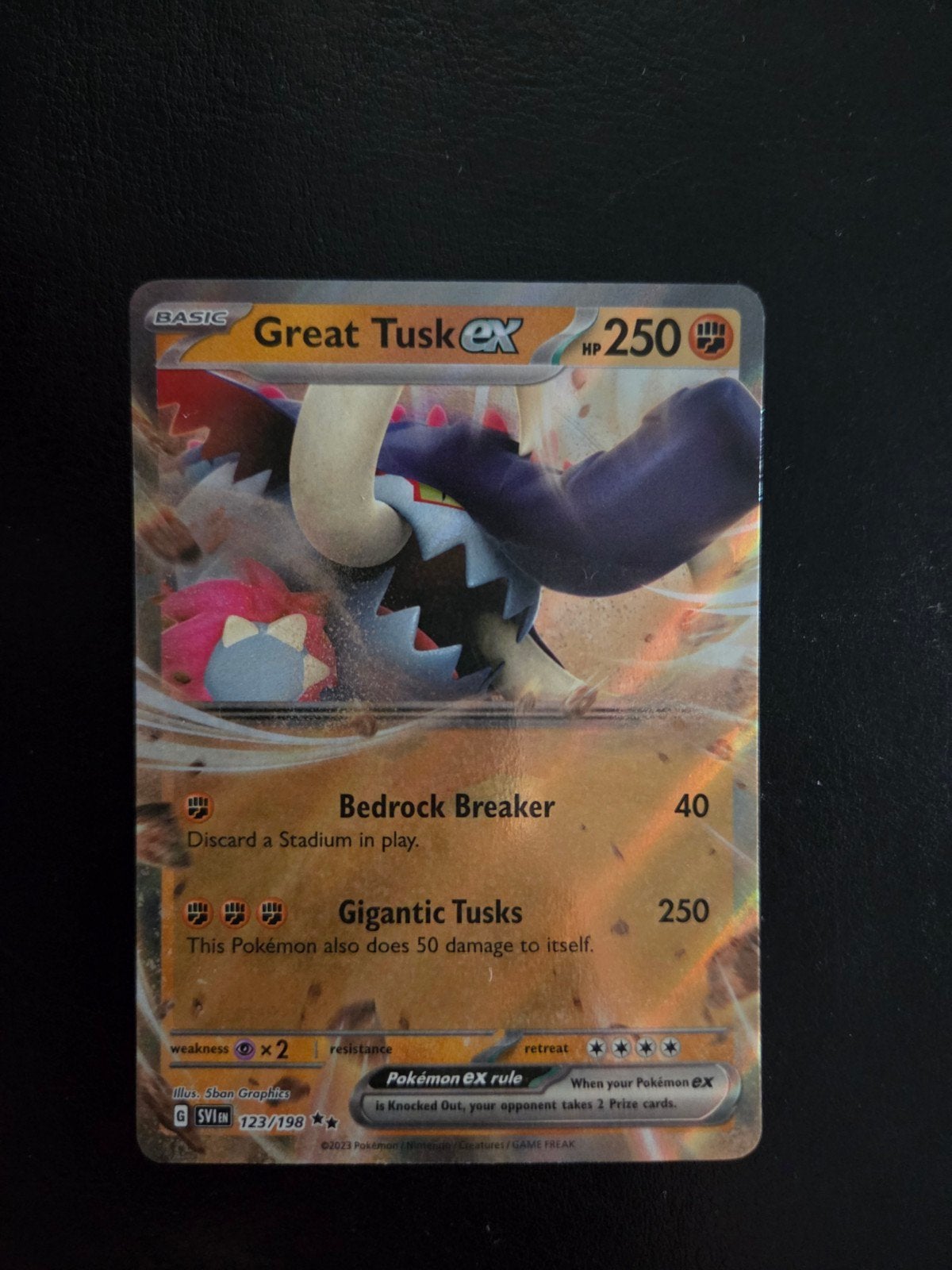 Pokémon Great Tusk ex 123/198 Scarlet & Violet, Ophalen of Verzenden, Zo goed als nieuw, Losse kaart