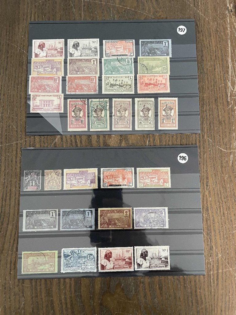 oude postzegels Guadeloupe 2 kaartem 196+197, Verzenden, Midden-Amerika