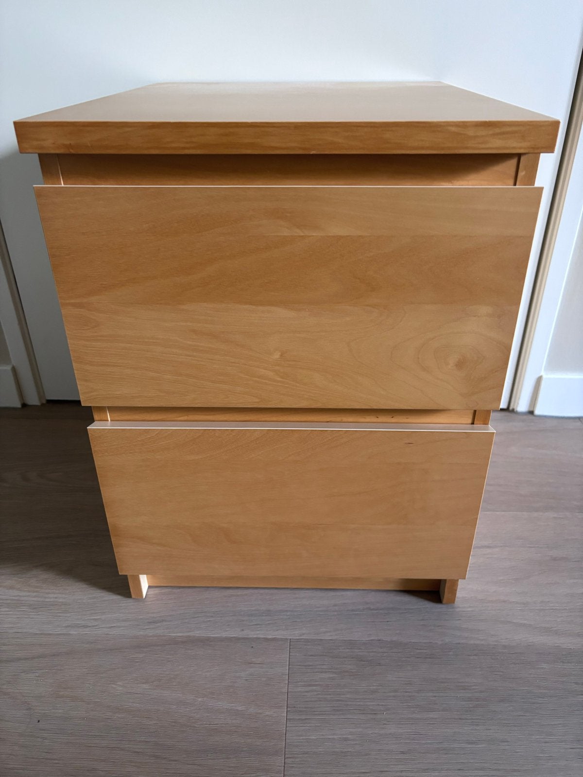 IKEA Malm houten ladekastje met 2 laden, Ophalen, Minder dan 50 cm, Gebruikt, 1 of 2 laden