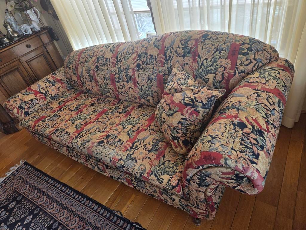 Comfortabele loungebank met bloemenprint, Ophalen, Klassiek, Bloemenprint, Gebruikt, Driepersoons
