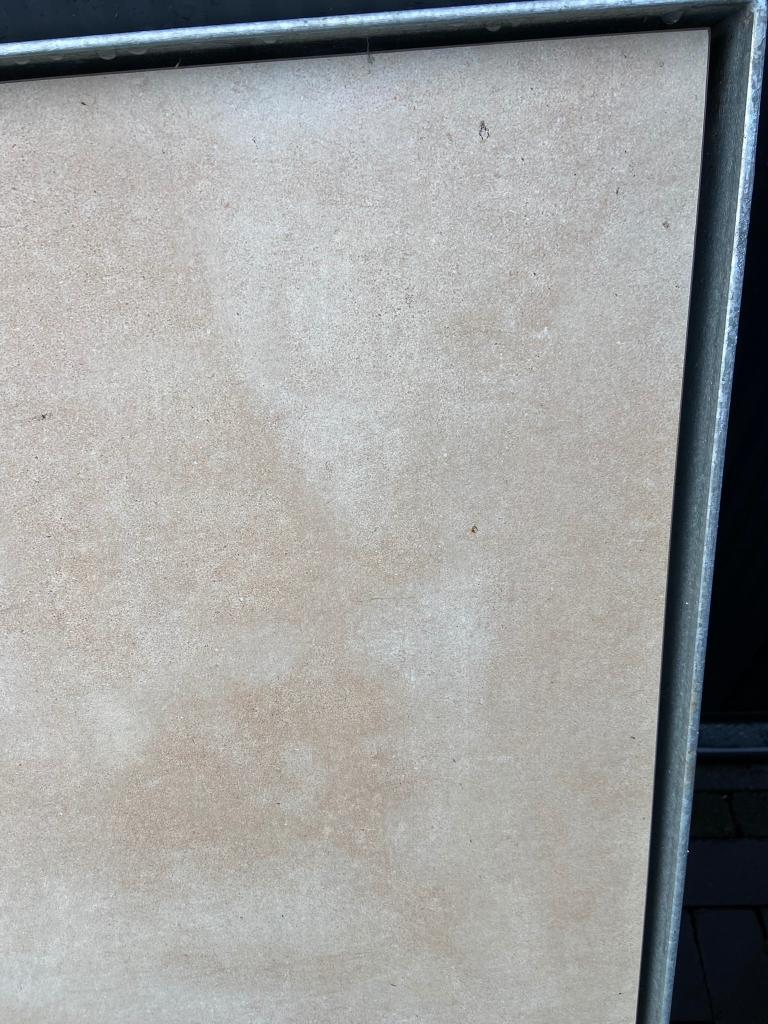 Terrastegel 90x90x3 keramiek beige (Restpartij) - J&W 102, Ophalen, Keramiek, Nieuw, 10 m² of meer