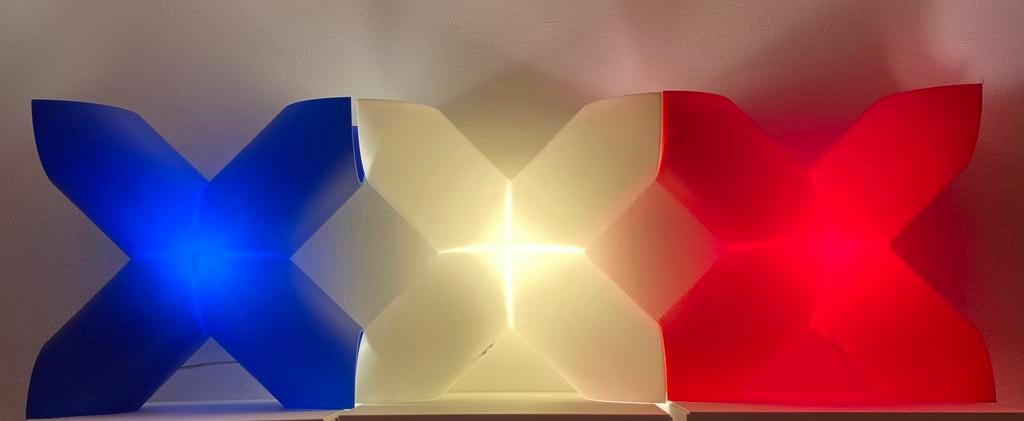 Vintage Cosi  Protocol Paris X lamp blauw, wit of rood., Ophalen of Verzenden
