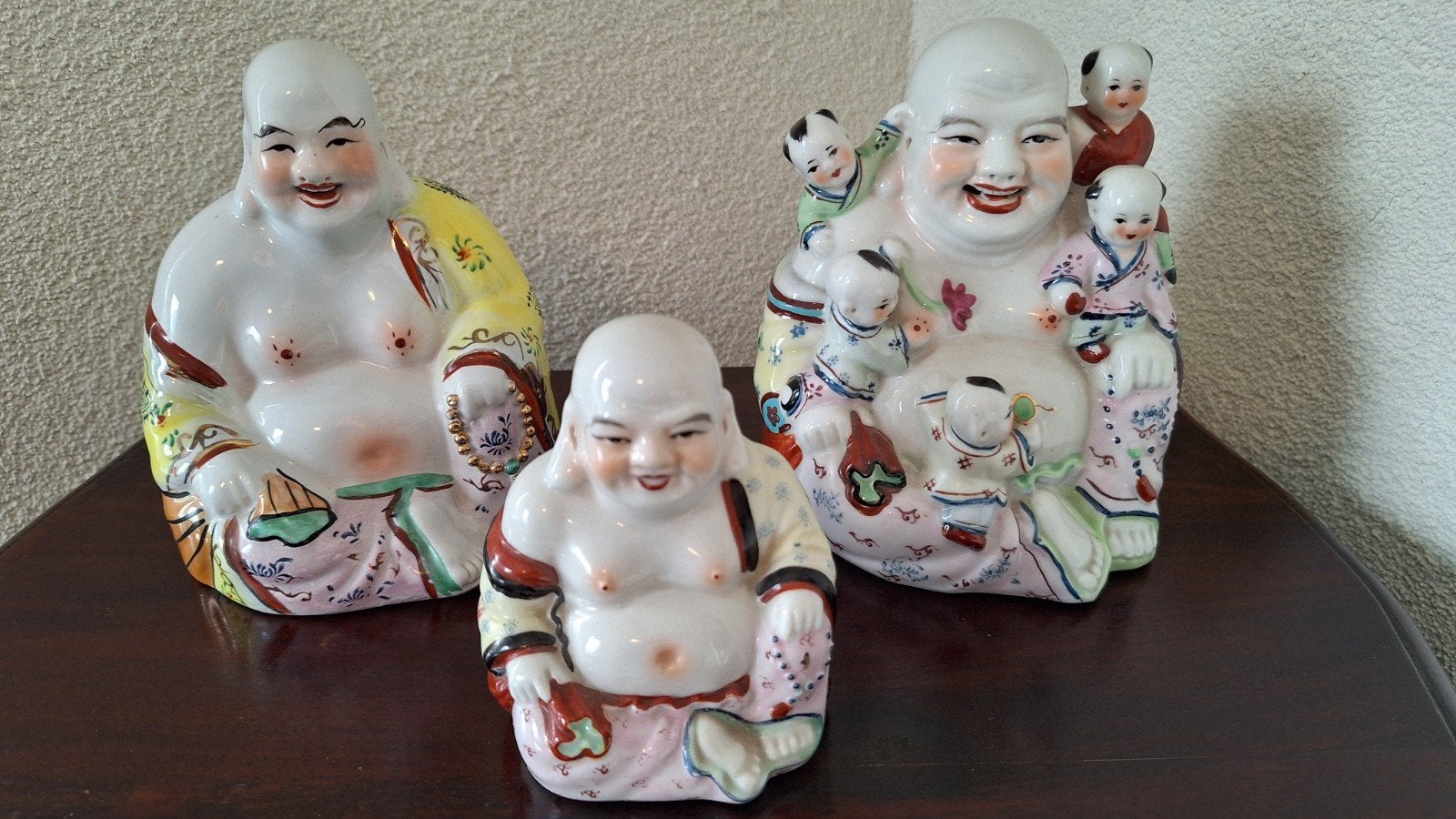Drie oude porseleinen chinese boeddha's, Ophalen of Verzenden, Zo goed als nieuw
