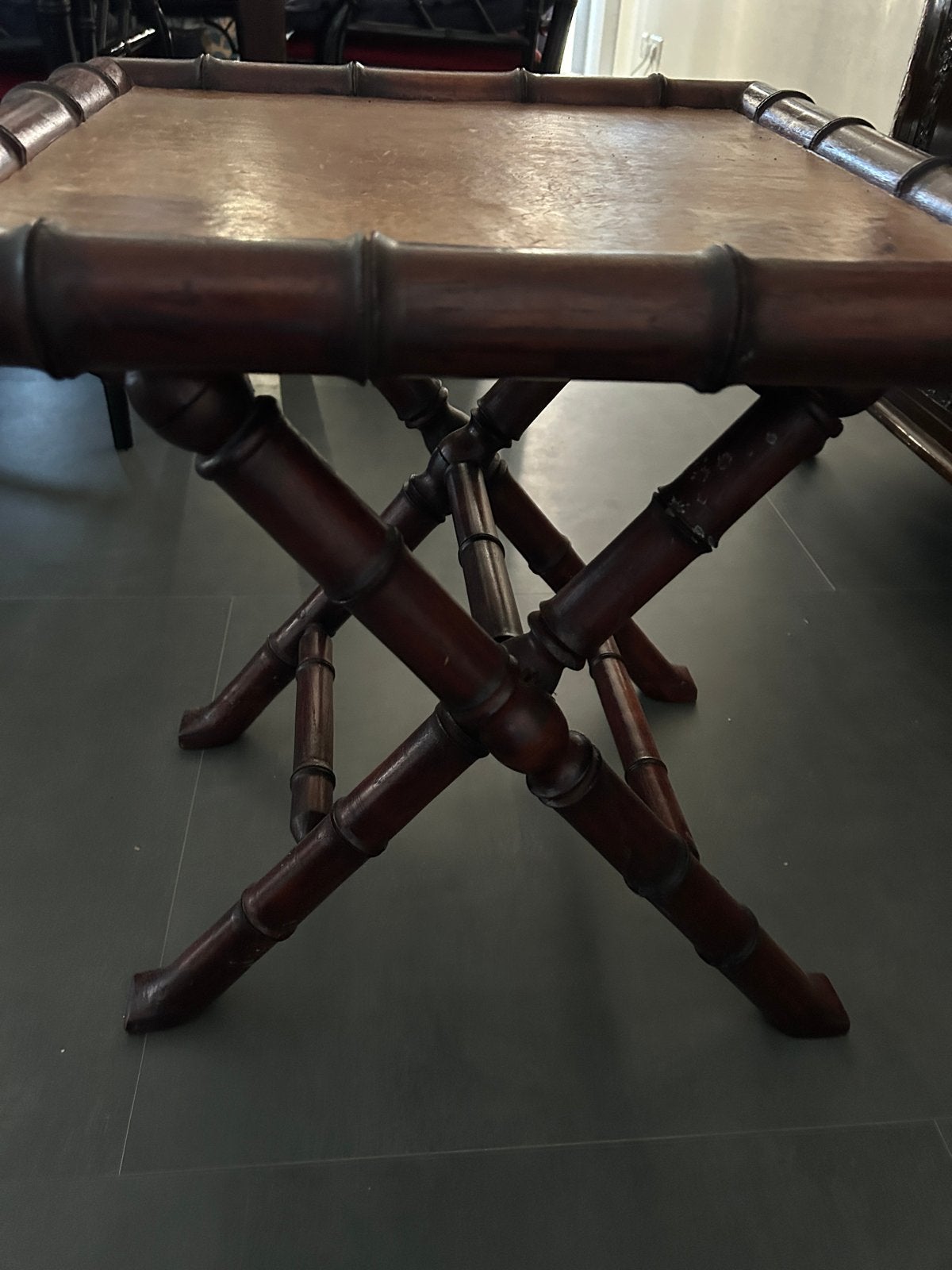 Vintage bijzettafel faux bamboe butlertray, Ophalen