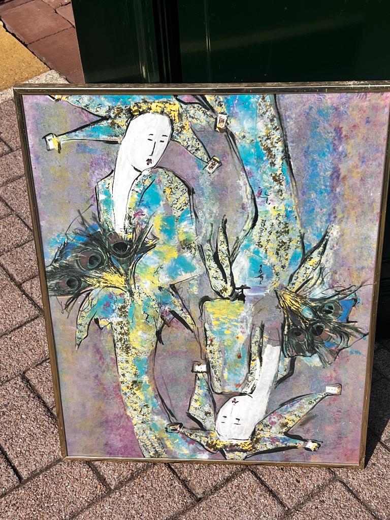 Kunstwerk Maya Wildevuur – Zeefdruk “Troefkaart I”, Ophalen