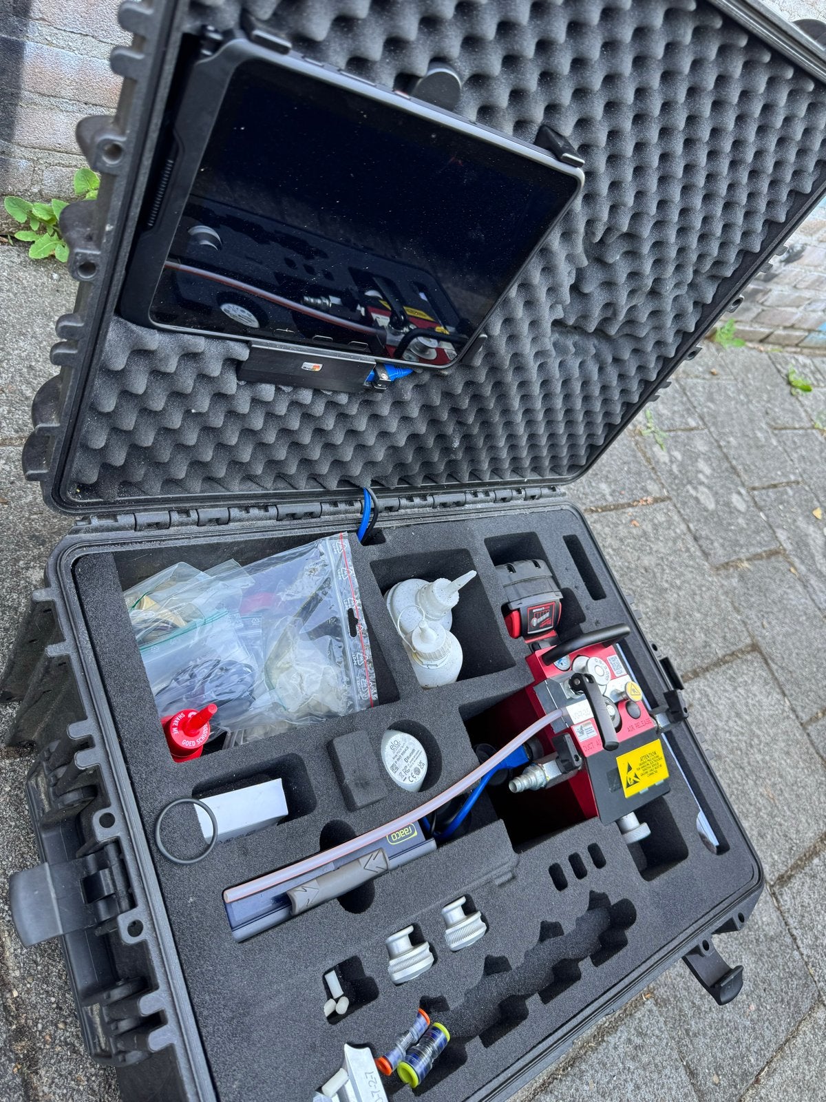 Jetting machine voor glasvezelinstallatie, Ophalen, Gebruikt