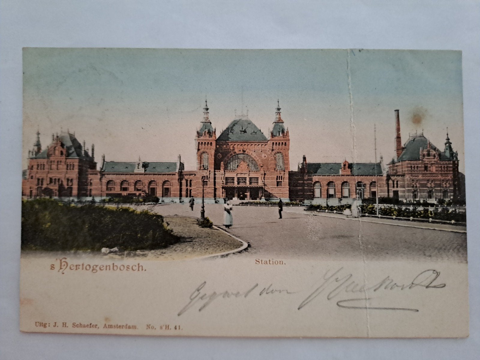 S Hertogenbosch,  station Schaeferkaart,  gelopen, Verzamelen, Ansichtkaarten | Nederland, Ophalen of Verzenden, Voor 1920, Noord-Brabant