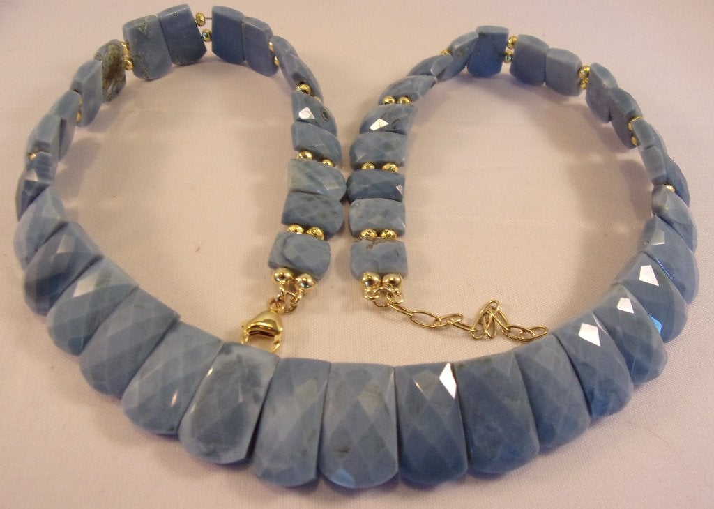 Kostbaar collier met echte Opaal, herkomst Peru, Sieraden, Tassen en Uiterlijk, Nieuw, Verzenden, Blauw, Goud