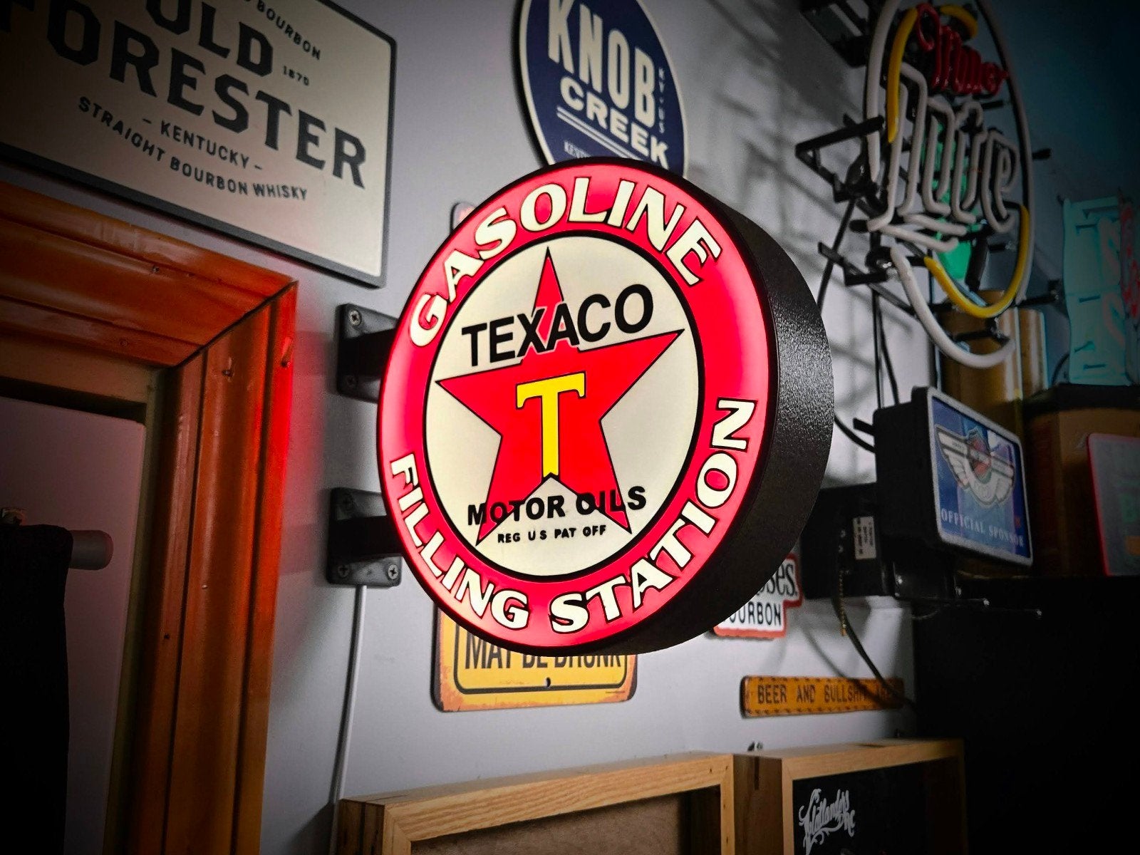 Nieuw Texaco LED Lichtbord - Dubbelzijdig, Ophalen of Verzenden